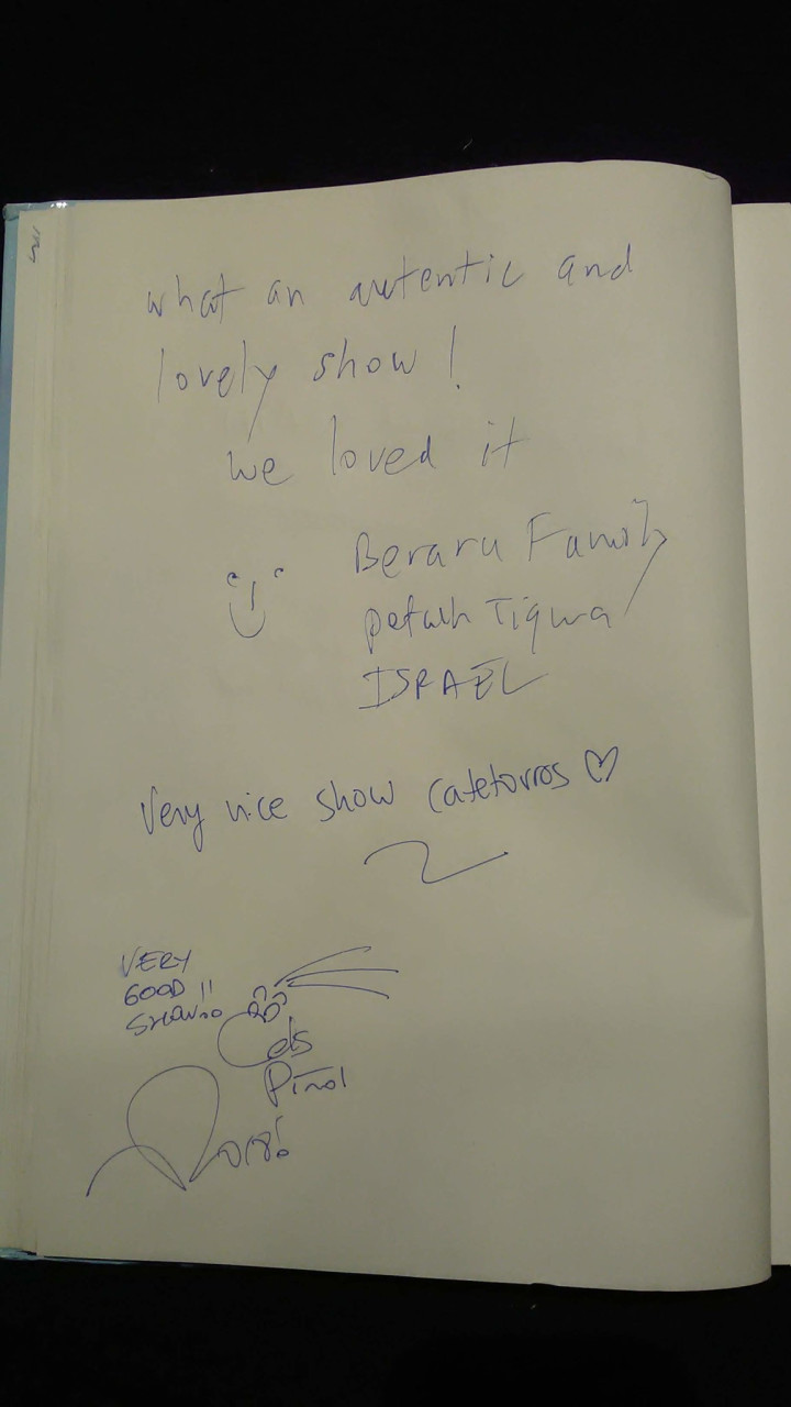 Black light theatre guestbook